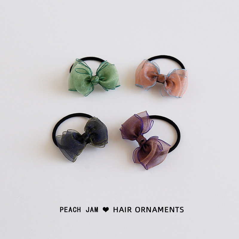 Elegant temperament mesh butterfly hair ring tip hair dermation small freshly hair circle female hair circle Korean hair decoration