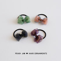 Elegant temperament mesh bow hair ring tie hair rubber band small fresh simple hair rope female head rope Korean hair accessories