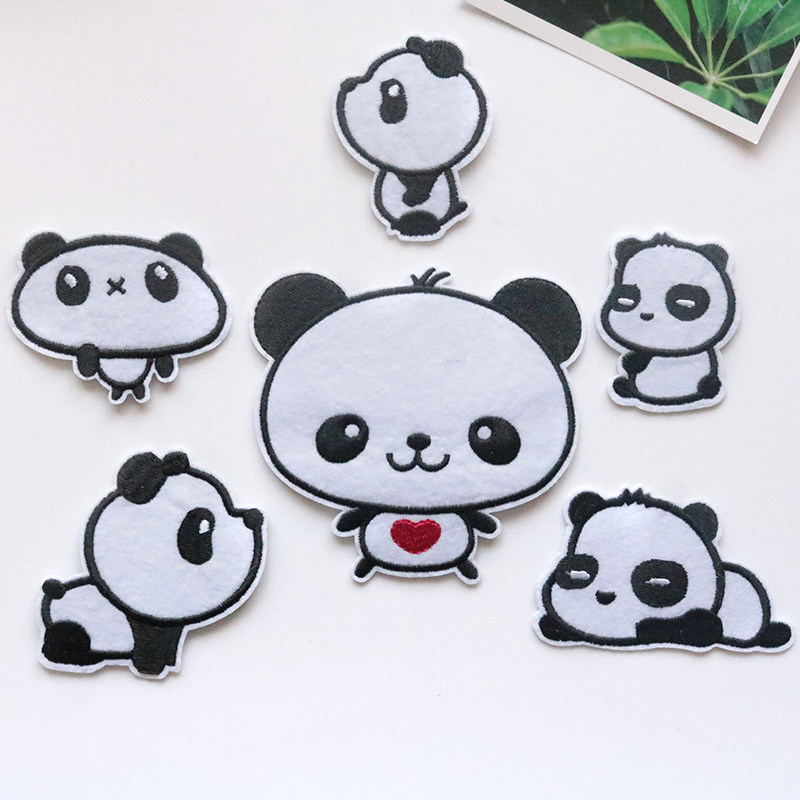 33 cartoon children's cloth patch cloth applique patch hole clothes pants diy denim embroidery down fashion red panda