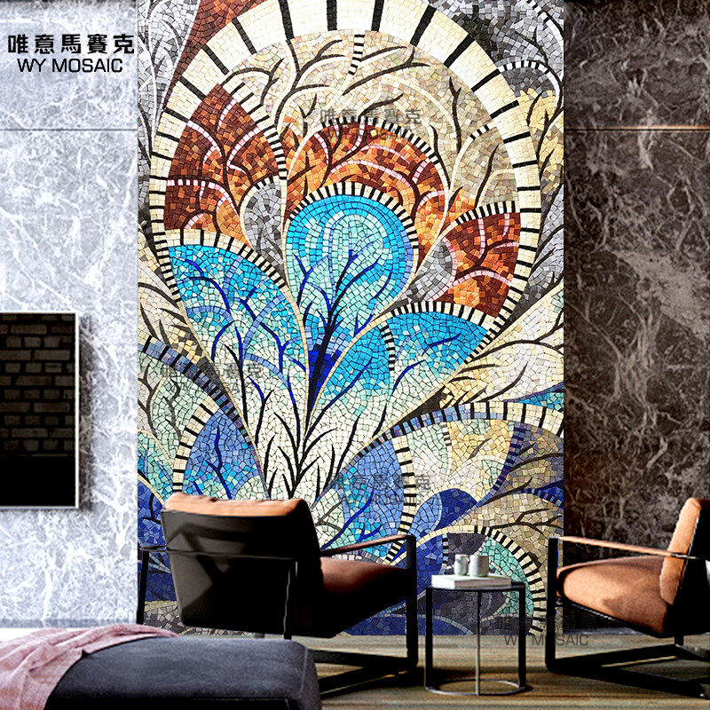 Art Inlay Clippings Individuality Custom Light Lavish Fresco Background Wall Mosaic Puzzle Nordic Genguan Living Room Tile