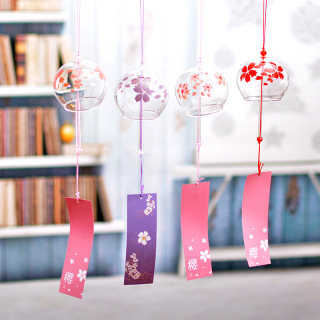 Japanese cherry blossom handmade glass cute little fresh wind chime