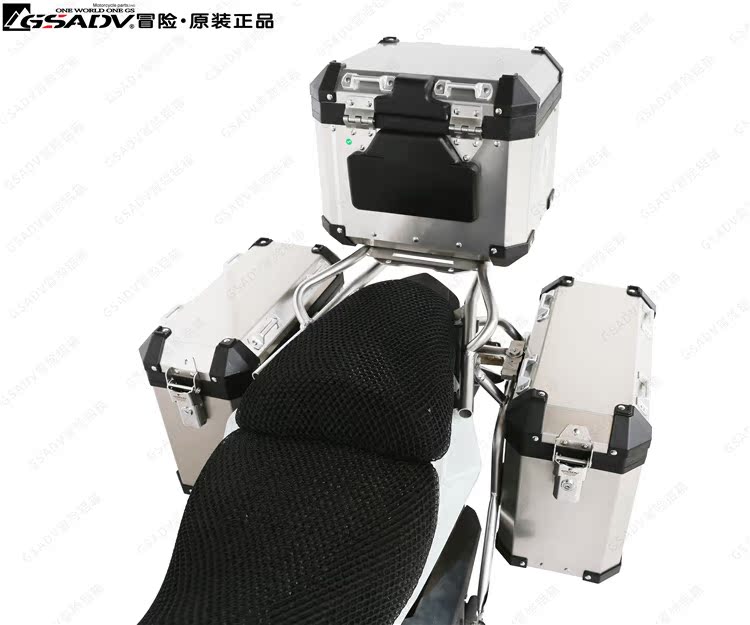 Phiên bản hành trình Huanglong 300 Lan Baolong BJ300 hợp kim nhôm ba hộp hộp phía sau hộp treo phụ kiện sửa đổi không phá hủy - Xe gắn máy phía sau hộp thùng chứa đồ xe máy