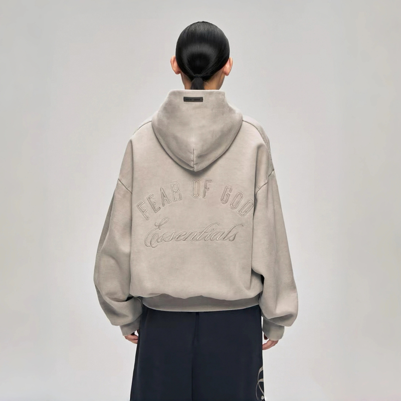 Fog Crazy Essentials Autumn and Winter American Fashion Brand Loose Embroidered Zipper Hooded Sweatshirt Jacket for Men and Women