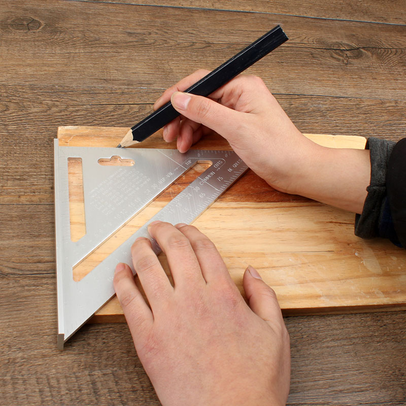 Triangular ruler aluminum alloy multifunctional high-precision woodworking with drawing decoration universal large number thickened 45-degree 90 measurement