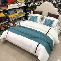 Model room bedding Multi-piece set Simple new Chinese style eight-piece set Luxury villa high-end model room bedding