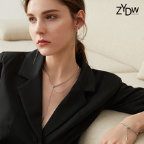 ZYDW original design Austrian triangle body crystal flow Su necklace with small crowdcast lukewarm and luxurious and luxurious