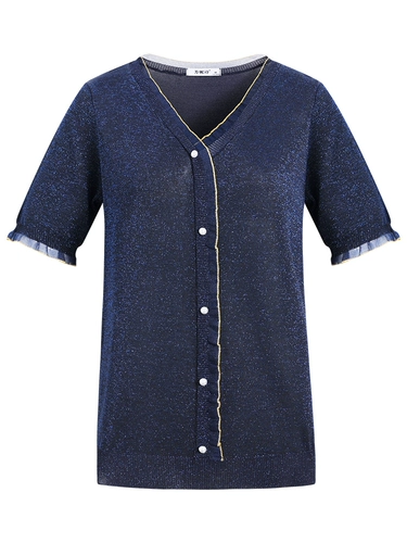 Тонкий трикотажный свитер, футболка с коротким рукавом, модная летняя одежда, городской стиль, в западном стиле