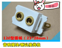 120 audio module 2-digit speaker horn wire plug-in module desktop socket module 2 head audio 23 * 28mm