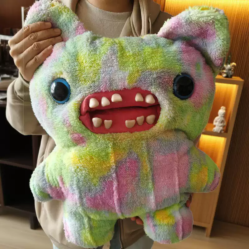 FUGGLER外贸款45cm巨大牙齿怪萌牙毛绒玩偶潮玩创意搞怪