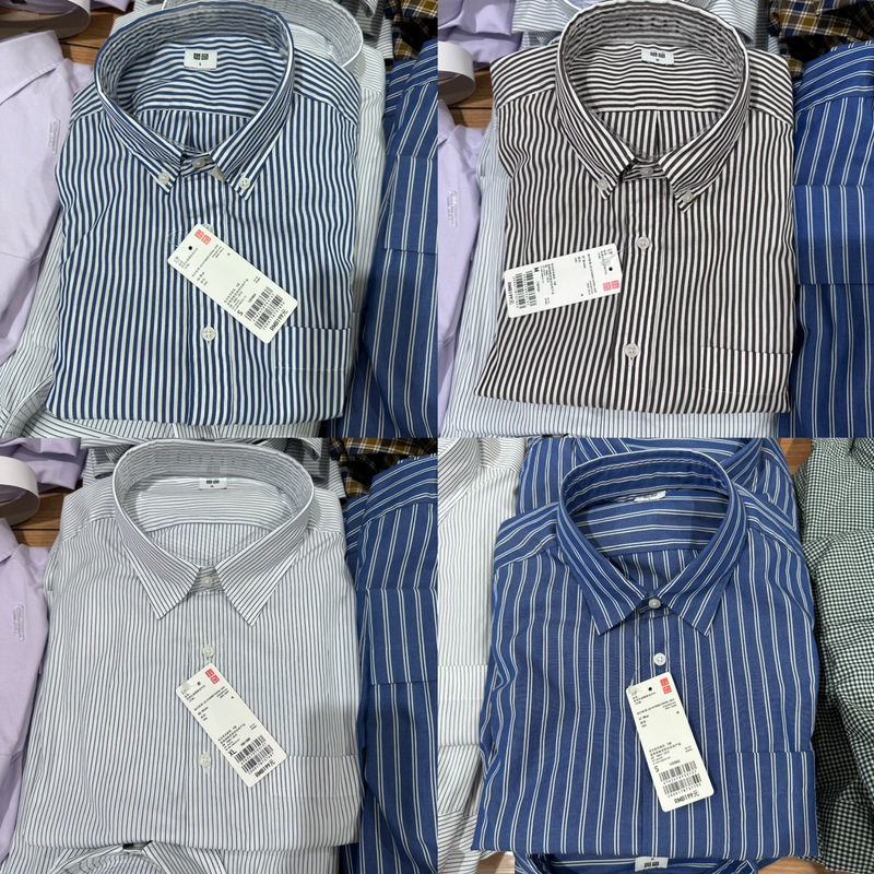 Uniqlo Men's High-Quality Long-Staple Cotton Striped Shirt Long-Sleeved Casual 480647 477640 Uniqlo Men's High-Quality Long-Staple Cotton Striped Shirt Long-Sleeved Casual 480647 477640