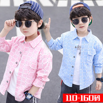 Boy shirt pure cotton long sleeve 2022 Spring and autumn middle child checkered jacket jacket 12 year old Han version Chaujin thin section