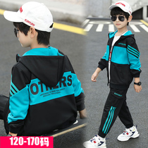 Boy Clothing Boy Suit 2021 New Boy Foreign Air Handsome spring and autumn Childrens Korean version of the internet Red Two sets of red