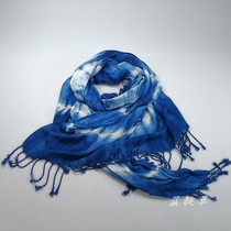 Guizhou wax tie-dye scarf customized pure cotton new indigo plant dyeing grass and wood dyeing intangible cultural heritage technology