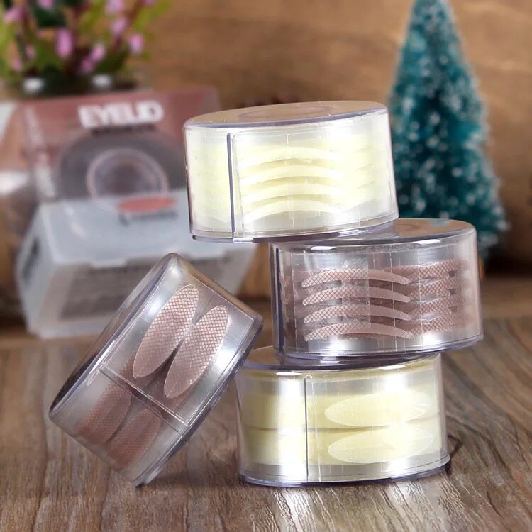 Roll lace mesh double eye leather patch natural meatless transparent invisible fiber strip wide and narrow beauty eye paste-Taobao