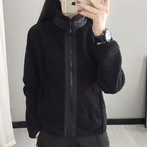 Autumn and winter Teddy velvet warm fleece outdoor stand collar breathable clothing cardigan hiking hiking outing thickened clothes