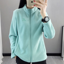 Outdoor warm fleece female collar slim cardigan jacket autumn clothing men and women couples mountaineering hiking Velvet