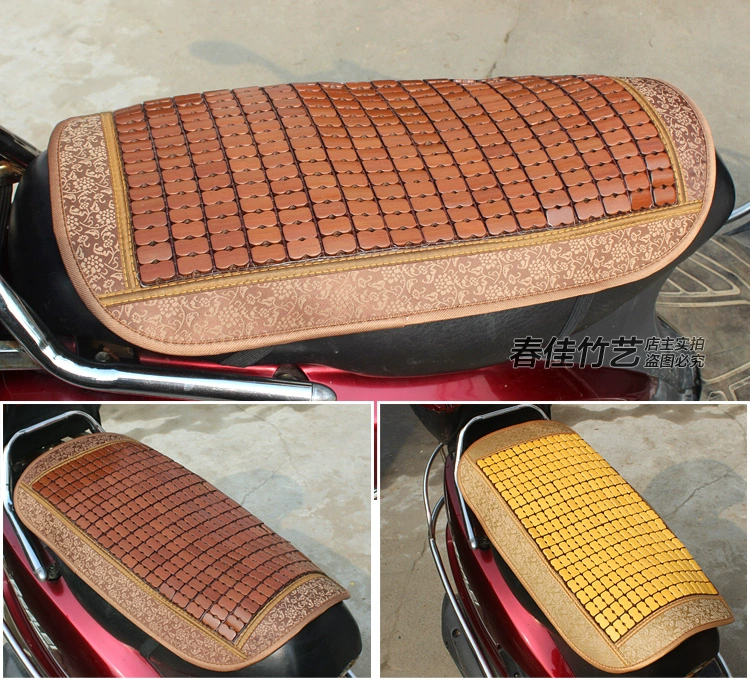 Mùa hè ghế xe máy mahjong mat xe điện mat scooter cushion cover tre mat đệm thoáng khí