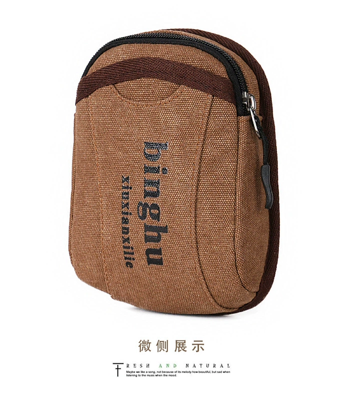 Đặt túi đựng điện thoại di động 5 inch vải canvas đa chức năng đeo ví Apple 6 túi đựng điện thoại di động thời trang túi nhỏ