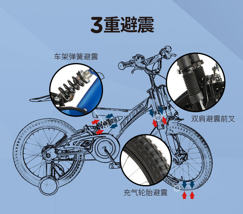 Детский велосипед 好孩子小龙哈彼儿童自行车141618寸脚踏车减震小孩山地单车2-10岁 HAPPY DINO