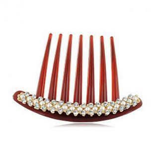 Phiên bản Hàn Quốc của kim cương peacock rhinestone bảy răng chải tóc thanh lịch acrylic tóc cắm bangs chải tóc chải tóc đuôi ngựa - Phụ kiện tóc dây cột tóc dễ thương cho bé