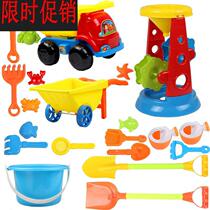 Childrens gift hourglass beach playing sand car set sand truck simulation sand dredging machine large children drag Earth Car
