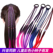 Popular childrens gradient color braid wig girl baby ponytail hair ring girl ponytail accessories performance hair accessories