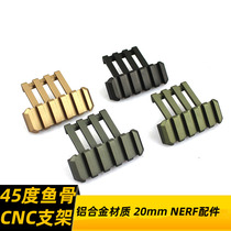 CNC aluminum alloy 45 degree oblique fishbone track helmet accessories 20mm guide rail NERF toy modification 4 colors