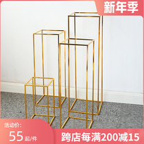 Wedding metal frame road guide frame stage arrangement flower stand set Iron wedding floral display window frame Square