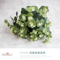 Simulated 16 head of money grass Eucalyptus fake flower silk flower money leaf wedding photography home plant wall floriculture