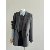 Демисезонное зимнее короткое шерстяное пальто, изысканный стиль, подходит для подростков