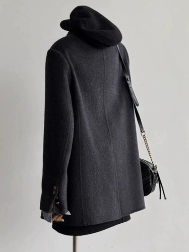 Короткий демисезонный шерстяной костюм, шерстяное шерстяное пальто, подходит для подростков, изысканный стиль