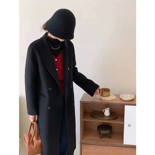 Демисезонное шерстяное пальто, небольшая куртка, коллекция 2022, подходит для подростков