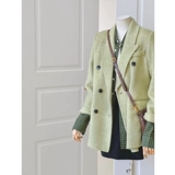 Костюм, демисезонное небольшое короткое шерстяное пальто, подходит для подростков, в корейском стиле