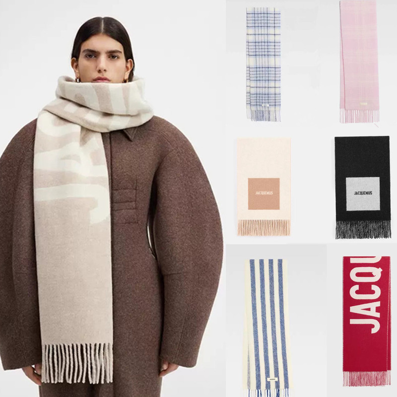 European and American New Style Jacquemus Mohair Alpaca Wool Scarf for Women, Thickened for Winter, Warm and Versatile Neck Warmer for Men