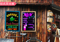 Solid Wood Hanging Blackboard Coffee Shop Bar Advertising Board Restaurant Hotel Magnetic Menu Creative Chalk Writing Blackboard