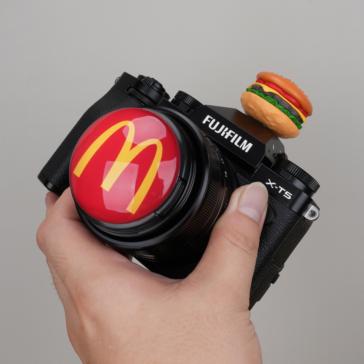 ハンバーガーMカメラレンズカバーホットシューM50キヤノンR50フジXT50ニコンZ30ソニーZVE-10に適合