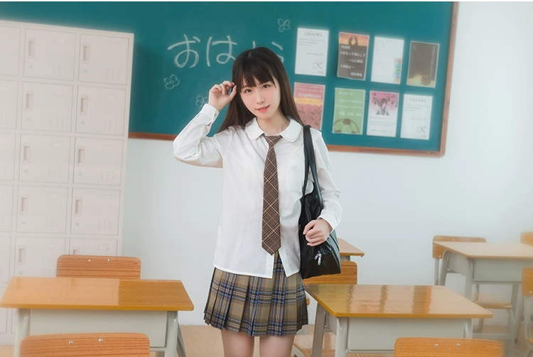 [Stalk Bean Story] 18 năm mới đi học gió đồng phục JK mới hai lớp thuốc 圆 / áo cổ dài tay nữ áo khoác sơ mi nữ