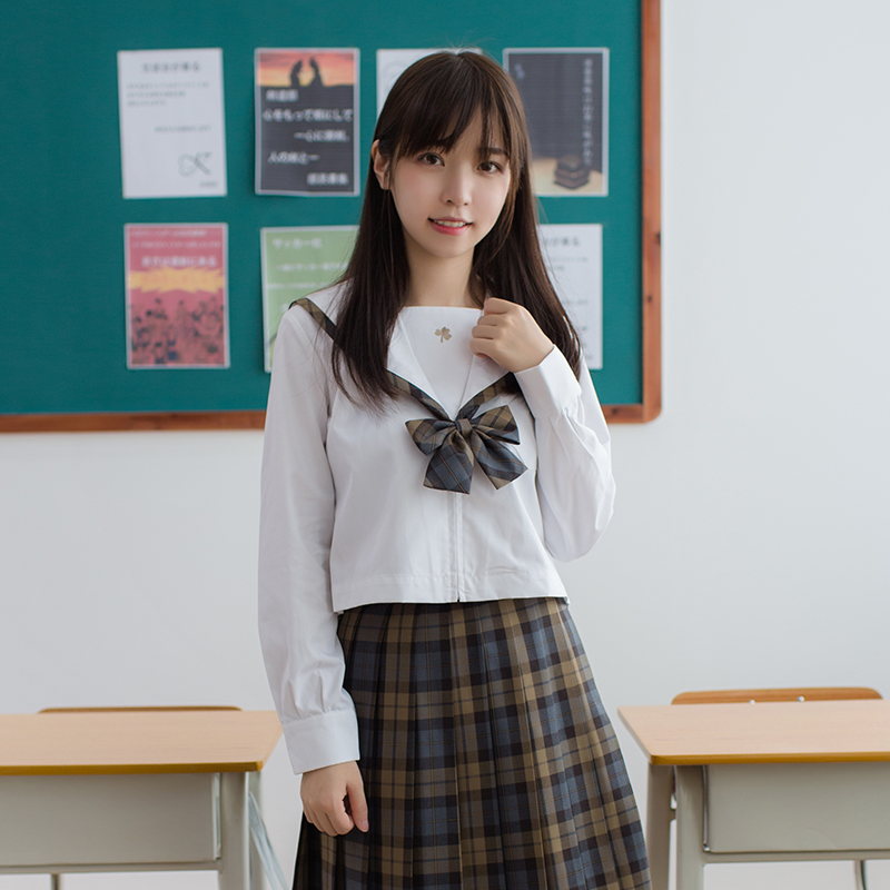 【梗豆物语】kyouko JK制服 格子包边一本拼接前开关西襟中间服