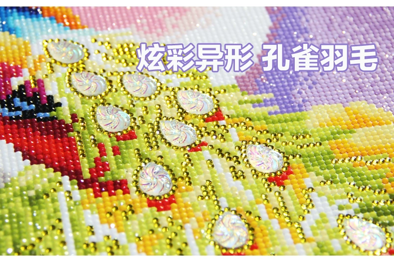 2018 viên kim cương mới sơn phòng khách đầy kim cương điểm hình Elixir of Love Peacock dính dán gạch khâu chương 2019 - Công cụ & phụ kiện Cross-stitch tranh thêu chữ thập đức mẹ