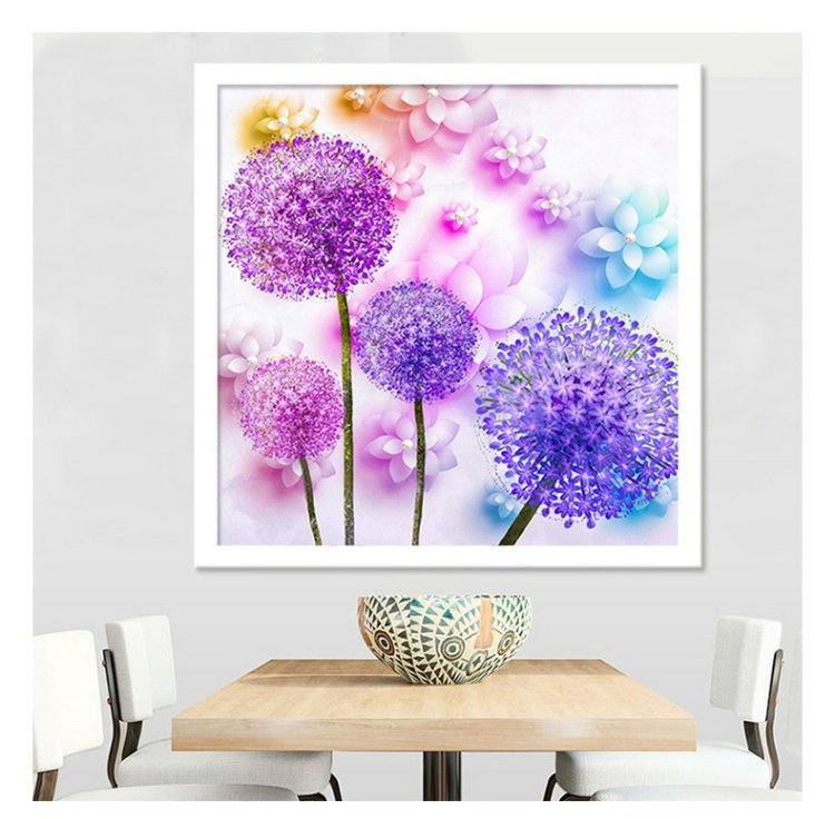 Nhỏ thêu cross stitch 2019 phòng khách mới đầy gạch kim cương hình bồ công anh 5D hiển thị một điểm kim cương dán bức tranh nhẹ - Công cụ & phụ kiện Cross-stitch tranh thêu chữ thập hoa hướng dương