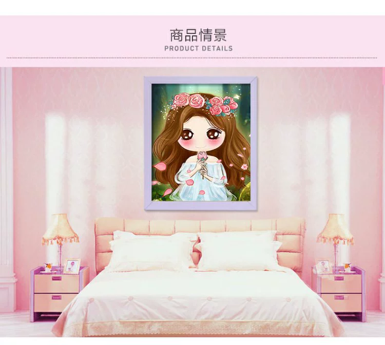 2019 viên kim cương mới sơn phòng khách đầy thêu kim cương nhỏ hoa cổ tích đáng yêu điểm cô gái gắn bó khâu miếng nhỏ của khoan ngói - Công cụ & phụ kiện Cross-stitch kéo bấm