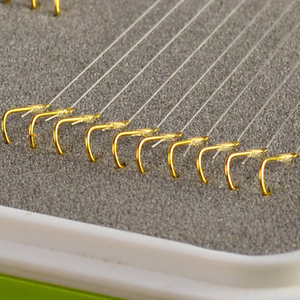 Gold sleeve with or without barbs Hand tied sub line Double hook Cost set Fishing line set Fishing hook Stream Pond No 05