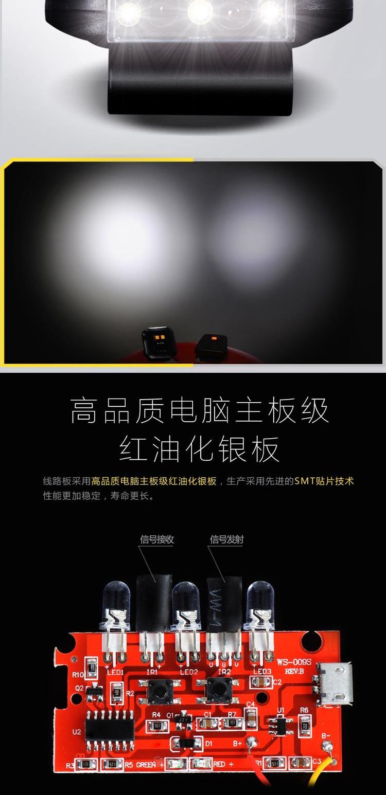 Nắp cảm ứng clip ánh sáng mặt trời sạc đêm câu cá kéo mồi đàn hồi dẫn mặc ánh sáng ngoài trời không thấm nước cắm trại ánh sáng đèn pin dùng pin đại