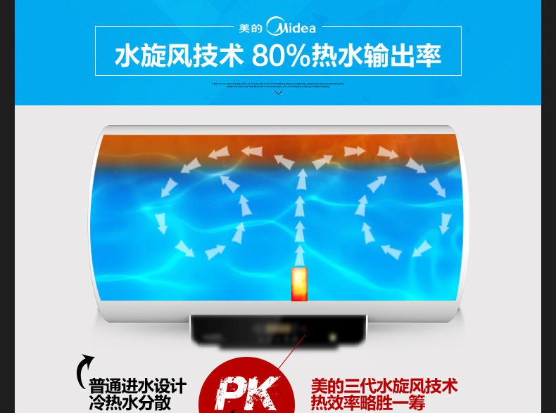 bình nóng lạnh rossi 20l Midea Midea F80-21WA1 Máy nước nóng điện 80 lít lưu trữ nước hộ gia đình ngay lập tức tắm nước nóng tắm L bình nóng lạnh casper