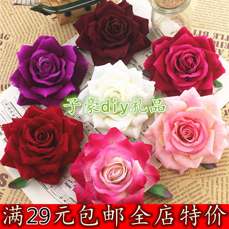 New suede cloth Fragrance rose fake flowers emulated floral headwear Silk Flowers shooting props Wedding Pendulum 12CM