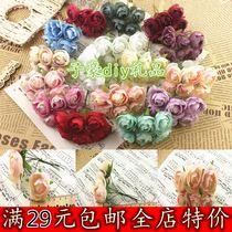 European style old oil painting gauze flower gardenia diy wedding silk flower bride makeup petal rose bud flower bouquet