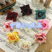 Simulation handmade flower DIY curling small Rose head cloth flower fake flower wedding flower wall flower ball arrangement decorative flower