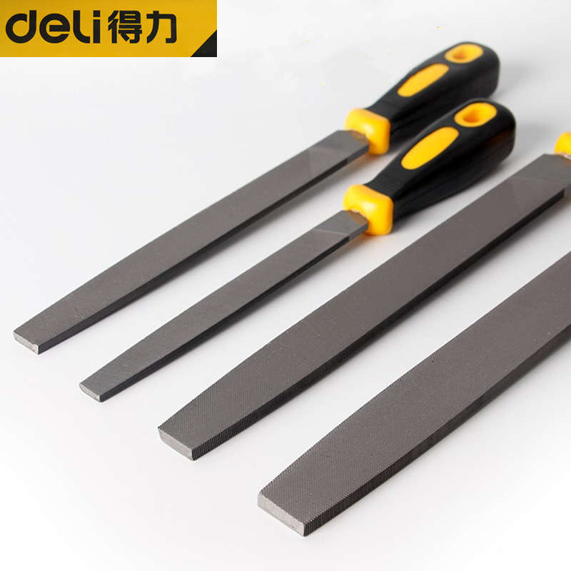 Able tool with shank flat filing knife bicolor plastic handle flat filing knife fitter DL65006 6-14 inch