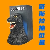 Cartoon Creativity Godzilla Resin Paper Towels 3D Stereo Pumping Paper Mouth Tissue Box Tabletop Containing Box Hem