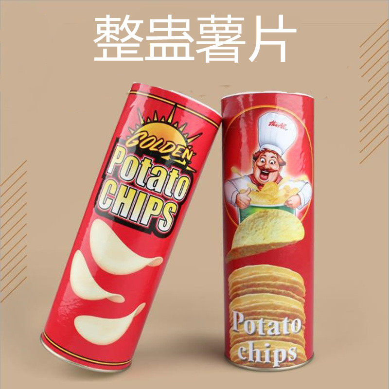 April Fool's Day friends startled Birthday creative gift Whole person spoof whole person toy Potato chip bucket Snake simulation